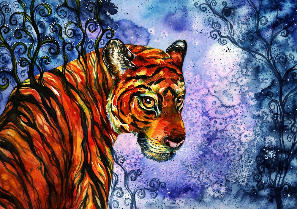 Original Painting - The Look of a Tiger